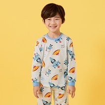 올로미미 아동용 올로스페이스 오가닉 9부 자카드 실내복 상하의 세트