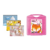 몰랑이 두툼 미술용 스케치북 170g x 3p + 모나미 모니주 가방파스 48색 문구세트, 랜덤발송(스케치북), 여(크레파스), 1세트