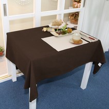 나산데코 면 테이블커버, 초코브라운, 8인용(240 x 140 cm)