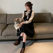해피리빙 무지무지 소녀 리본 롱원피스