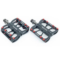 세이펀 터치바이크 자전거 평페달 T1 좌우 세트, 블랙 + 레드, 1세트