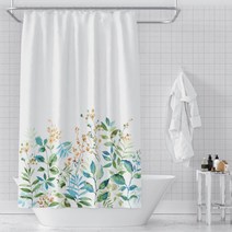 카리스 플라워리 파티션 욕실 샤워커튼 A01 200 x 180 cm, 1개