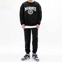 해리슨 남성용 기모 마린 맨투맨 + 조거 팬츠 세트 SD782 LJE1070