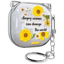 에스투비코퍼레이션 저스트포유 플라워 콜라주 갤럭시 버즈2 / 프로 / 라이브 투명슬림 케이스, 옐로우