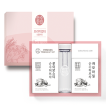 순수한집 프리미엄티 선물세트, 루이보스티 20p + 캐모마일티 20p + 티백망 보틀 500ml, 1세트
