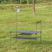 폴라리스캠프 화로대 받침 랜턴 버너 거치대 캠핑용 큐브 BBQ 테이블, 블랙