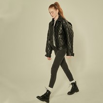 파베르핑거 여성용 Leather Quilted Heavy Jacket