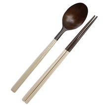 코팅 옻칠 수저세트, 황토베이지, 숟가락 + 젓가락