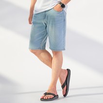 디엘크리 남성용 빅사이즈 데일리 스판 데님 반바지
