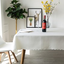 알럽홈 맞춤형 스퀘어 레이스 포인트 레스토랑 식탁보, 크림, 120 x 160 cm
