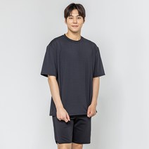 남성용 알루 오버핏 반팔티 래쉬가드, 블랙