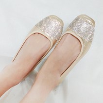 여성용 블링블링 큐빅 플랫