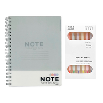 투코비 6000 PP 컬러 스프링노트 + 트윈헤드 투시 형광펜 6p 세트, 그레이(노트), 1세트