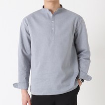 지지블랙 남성용 애딘 헨리넥 옥스포드 셔츠