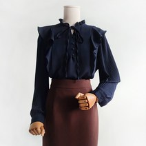 끌레느모네 여성용 하객 러블리 프릴 블라우스