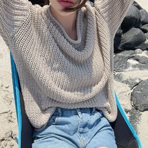 모코블링 여성용 여름 프리 라운드 긴팔 니트