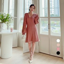 에비뉴비 여성용 꽈배기 슬림 미니 원피스