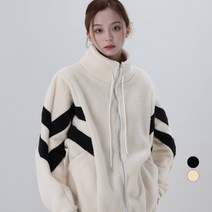 어썸어라운드 여성용 소매 배색라인 덤블 하이넥 집업