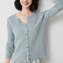 여성용 MA 봄 여성 골지 슬림 가디건
