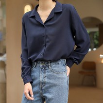 빼빼 여성용 데일리 카라넥 소매셔링 블라우스