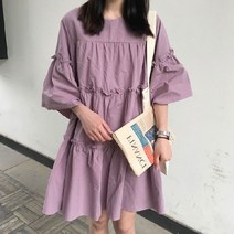 마켓레브 간절기 셔링 임산부 원피스