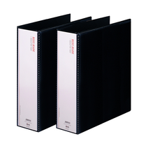 위즈오피스 투명 사다리바인더 7.5cm, 블랙, 2개