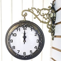 골든벨 p데이브 양면 벽걸이시계, 브라운