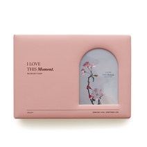 4X6 가죽 미니 포토북 사진앨범 초음파 네컷 앨범 2단, 80매, 로맨틱 핑크