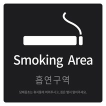 안내표지판 150 x 150 x 5 mm, 흡연구역, 1개
