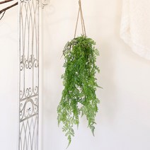 조아트 조화 공중식물 벽장식 행잉넝쿨화분, 라인펀 그린, 1개