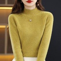 솔레일 여성 반목 하이넥 웜 베이직 니트