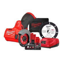 밀워키 12V FUEL 컷 오프 툴 앵글 그라인더 76mm M12 FCOT-632X + 전용 절단석 4932 4647 16, 1세트