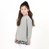 키즈레시피 여아용 프릴 체크 원피스