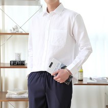 플레이즈 남성용 프리미엄 린넨 셔츠 긴팔 남방