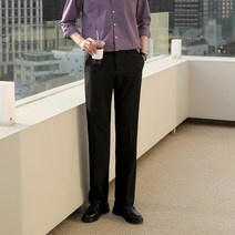 플레이즈 남성용 옆 밴딩 와이드 슬림 슬랙스