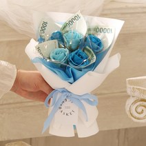 용돈 비누꽃 돈꽃다발 LED조명 5송이 세트, 오션블루, 5p