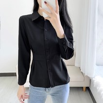 여성용 블랙101 일리테 슬림핏 셔츠 블라우스 CH-2214386