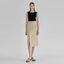 나인 시엔느 언발란스 슬릿 미디 스커트 SK-4779