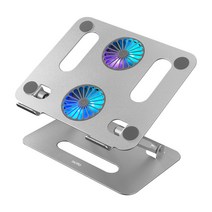 엑토 알루미늄 LED 저소음 쿨링 노트북 거치대 NBS-27, 실버