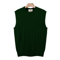 레이먼 히비 꽈배기 라운드 니트 조끼