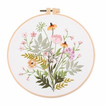 위즈앤위즈 누구나 DIY 프랑스자수 패키지 20cm, 1개, 바람꽃 03