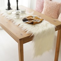 바이지미 러블리 램 fur 테이블러너, 아이보리, 6인