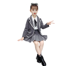 오렌지다몸 여아용 스쿨 화이트라인 자켓 + 치마 세트