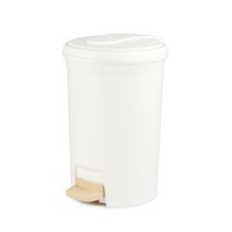 블랑 원형 페달 휴지통 12L, 화이트, 1개