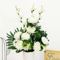 조화 국화 화환, 흰색