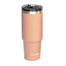 마시피렌체 스텐 빨대 텀블러, 인디핑크, 900ml
