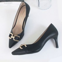 르본디 여성용 수제화 스틸레토 금장 하이힐 7cm