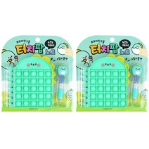 핑크풋 7000 터치팝 노트 + 귀여운 피규어 디노 볼펜 세트, 민트, 2세트
