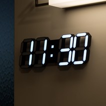 플라이토 3D LED 인테리어 벽시계 38cm, 블랙