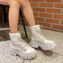 숏 레이스업 통굽 워커부츠 SN601